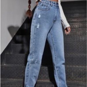 High Waist Straight Leg Jeans